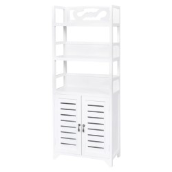 vidaXL Mueble expositor madera maciza de paulownia blanco 46x24x140 cm