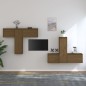 vidaXL Muebles para TV 6 piezas madera maciza de pino marrón miel vidaXL Muebles para TV 6 piezas madera maciza de pino marrón miel