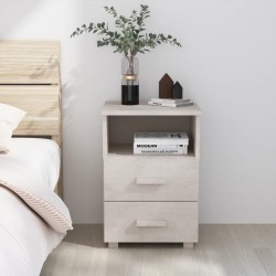 vidaXL Mesita de noche HAMAR madera maciza de pino blanca 40x35x62 cm