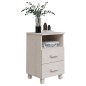 vidaXL Mesita de noche HAMAR madera maciza de pino blanca 40x35x62 cm
