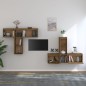 vidaXL Muebles para TV 6 piezas madera maciza de pino marrón miel vidaXL Muebles para TV 6 piezas madera maciza de pino marrón miel
