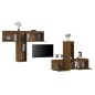 vidaXL Muebles para TV 6 piezas madera maciza de pino marrón miel vidaXL Muebles para TV 6 piezas madera maciza de pino marrón miel