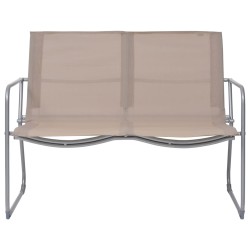vidaXL Juego de muebles de jardín 4 piezas tela y acero taupe