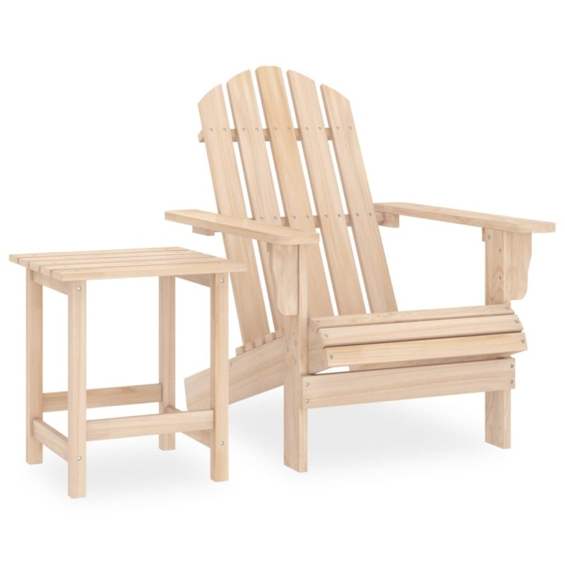 vidaXL Silla con otomana y mesa jardín Adirondack abeto macizo vidaXL Silla con otomana y mesa jardín Adirondack abeto macizo