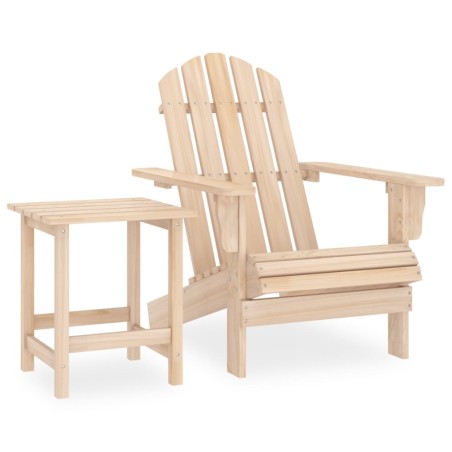 vidaXL Silla con otomana y mesa jardín Adirondack abeto macizo