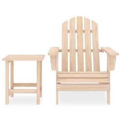 vidaXL Silla con otomana y mesa jardín Adirondack abeto macizo