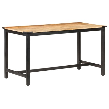vidaXL Mesa de comedor de madera maciza de mango rugosa 140x70x76 cm