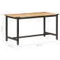vidaXL Mesa de comedor de madera maciza de mango rugosa 140x70x76 cm vidaXL Mesa de comedor de madera maciza de mango rugosa 140x70x76 cm
