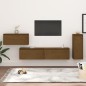 vidaXL Muebles para TV 4 piezas madera maciza de pino marrón miel vidaXL Muebles para TV 4 piezas madera maciza de pino marrón miel