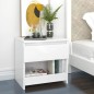 vidaXL Mesita de noche madera contrachapada blanco brillo 40x30x39 cm vidaXL Mesita de noche madera contrachapada blanco brillo 40x30x39 cm