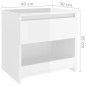 vidaXL Mesita de noche madera contrachapada blanco brillo 40x30x39 cm vidaXL Mesita de noche madera contrachapada blanco brillo 40x30x39 cm