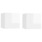 vidaXL Muebles de salón de pared 2 uds blanco brillo 30,5x30x30 cm vidaXL Muebles de salón de pared 2 uds blanco brillo 30,5x30x30 cm