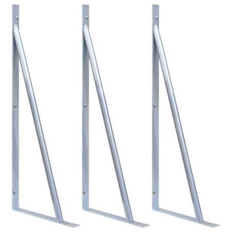 vidaXL Soportes para postes de valla 3 unidades acero galvanizado
