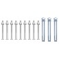 vidaXL Soportes para postes de valla 3 unidades acero galvanizado