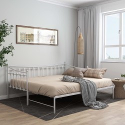 vidaXL Estructura de sofá cama extraíble de metal blanco 90x200 cm