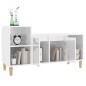 vidaXL Mueble de TV madera contrachapada blanco brillo 100x35x55 cm