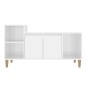 vidaXL Mueble de TV madera contrachapada blanco brillo 100x35x55 cm