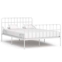 vidaXL Estructura de cama con somier metal blanco 120x200 cm