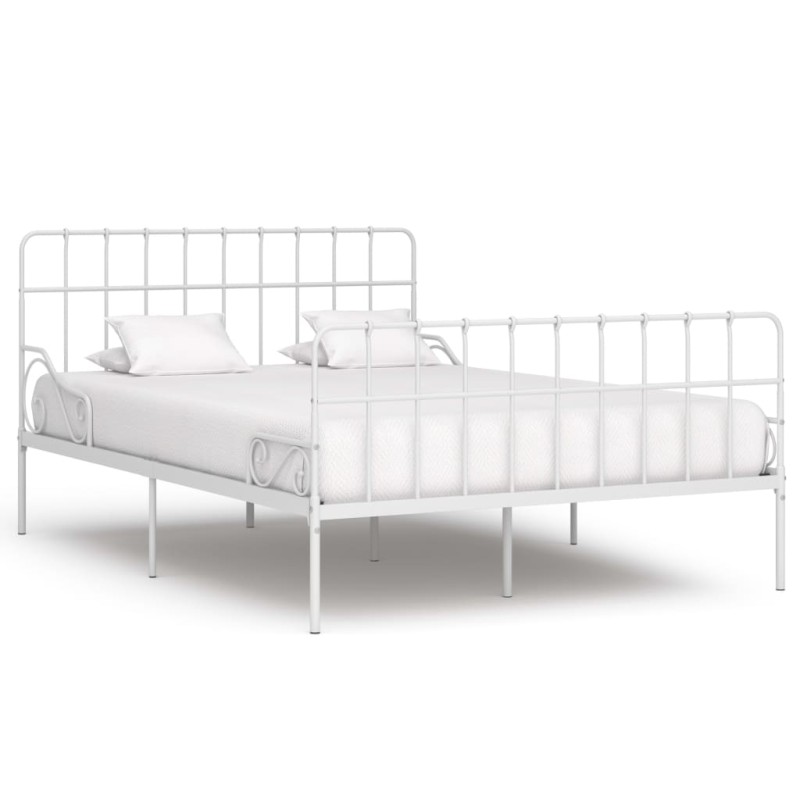 vidaXL Estructura de cama con somier metal blanco 120x200 cm vidaXL Estructura de cama con somier metal blanco 120x200 cm