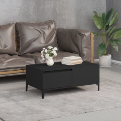 vidaXL Mesa de centro madera contrachapada negro 90x50x36,5 cm