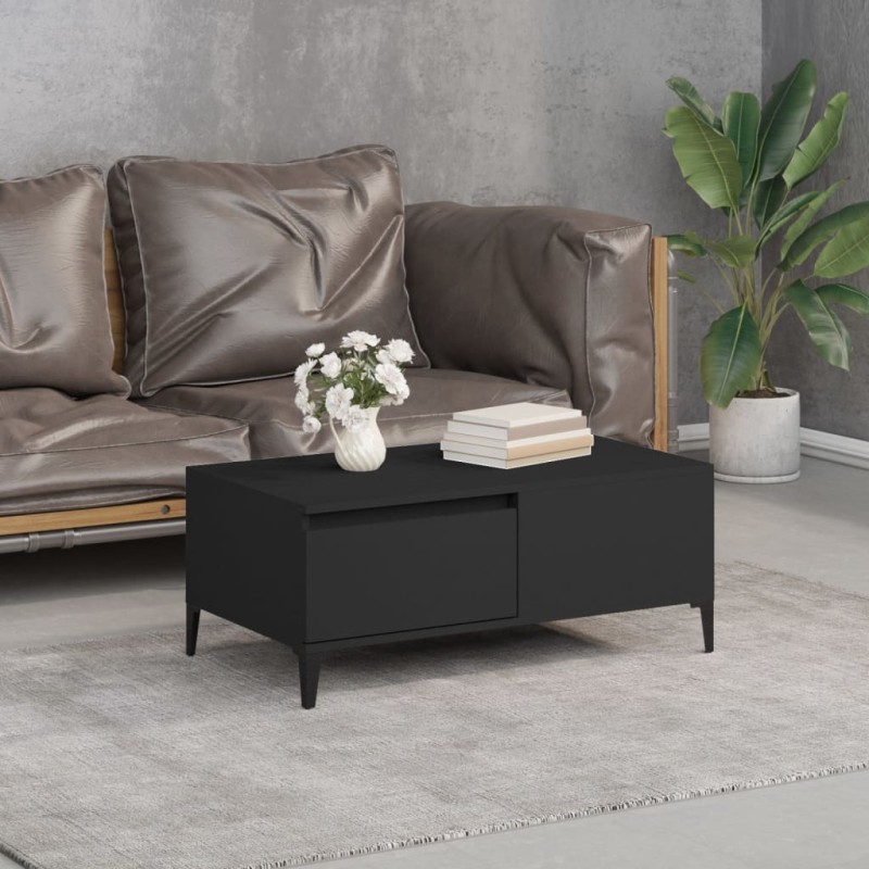 vidaXL Mesa de centro madera contrachapada negro 90x50x36,5 cm vidaXL Mesa de centro madera contrachapada negro 90x50x36,5 cm