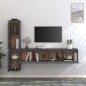 vidaXL Muebles para TV 4 piezas madera maciza de pino gris