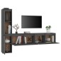 vidaXL Muebles para TV 4 piezas madera maciza de pino gris