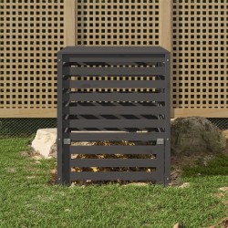 vidaXL Compostador de madera maciza de pino gris 82,5x82,5x99,5 cm