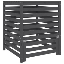 vidaXL Compostador de madera maciza de pino gris 82,5x82,5x99,5 cm