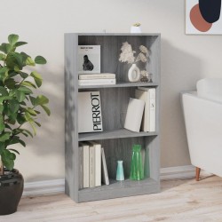 vidaXL Estantería de madera contrachapada gris Sonoma 60x24x109 cm