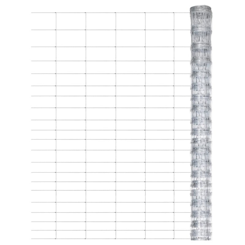 vidaXL Valla de jardín de acero galvanizado plateado 50x1,25 m