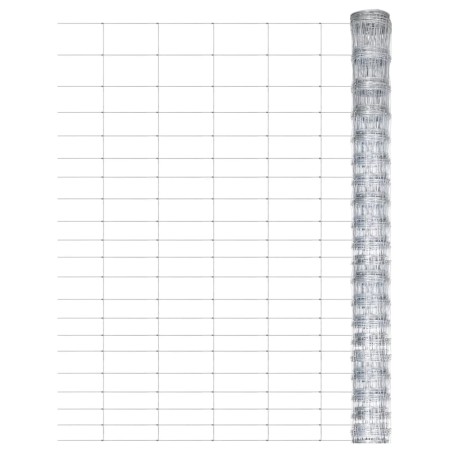 vidaXL Valla de jardín de acero galvanizado plateado 50x1,25 m