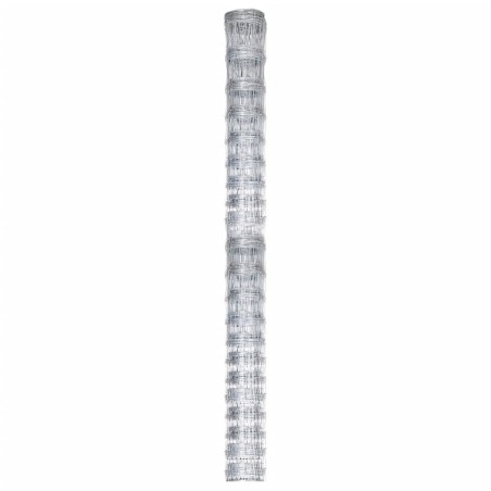vidaXL Valla de jardín de acero galvanizado plateado 50x1,25 m