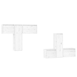 vidaXL Muebles para TV 6 piezas madera maciza de pino blanco
