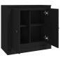 vidaXL Aparador de madera contrachapada negro 70x35,5x67,5 cm