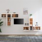 vidaXL Muebles para TV 6 piezas madera maciza de pino blanco vidaXL Muebles para TV 6 piezas madera maciza de pino blanco