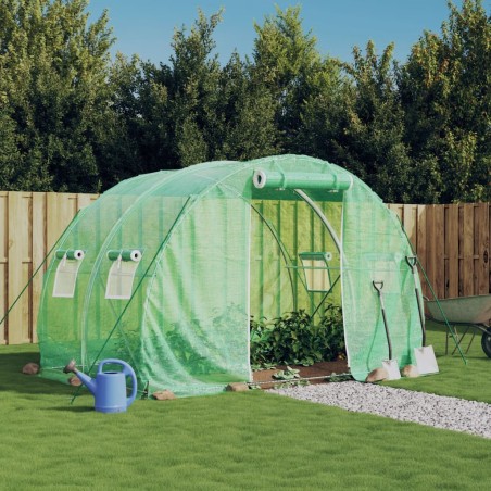 vidaXL Invernadero con estructura de acero verde 6 m² 3x2x2 m