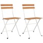 vidaXL Sillas cafetería plegables 2 uds acero y madera maciza acacia vidaXL Sillas cafetería plegables 2 uds acero y madera maciza acacia