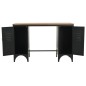 vidaXL Escritorio con doble pedestal madera abeto y acero 120x50x76 cm vidaXL Escritorio con doble pedestal madera abeto y acero 120x50x76 cm