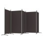 vidaXL Biombo divisor de 5 paneles de tela marrón 433x180 cm vidaXL Biombo divisor de 5 paneles de tela marrón 433x180 cm