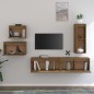 vidaXL Muebles para TV 5 piezas madera maciza de pino marrón miel vidaXL Muebles para TV 5 piezas madera maciza de pino marrón miel