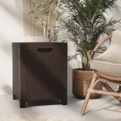 vidaXL Caja de almacenaje de jardín ratán PP marrón 39x39x46 cm