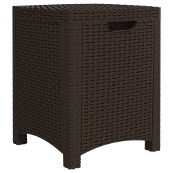vidaXL Caja de almacenaje de jardín ratán PP marrón 39x39x46 cm