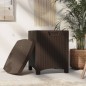 vidaXL Caja de almacenaje de jardín ratán PP marrón 39x39x46 cm