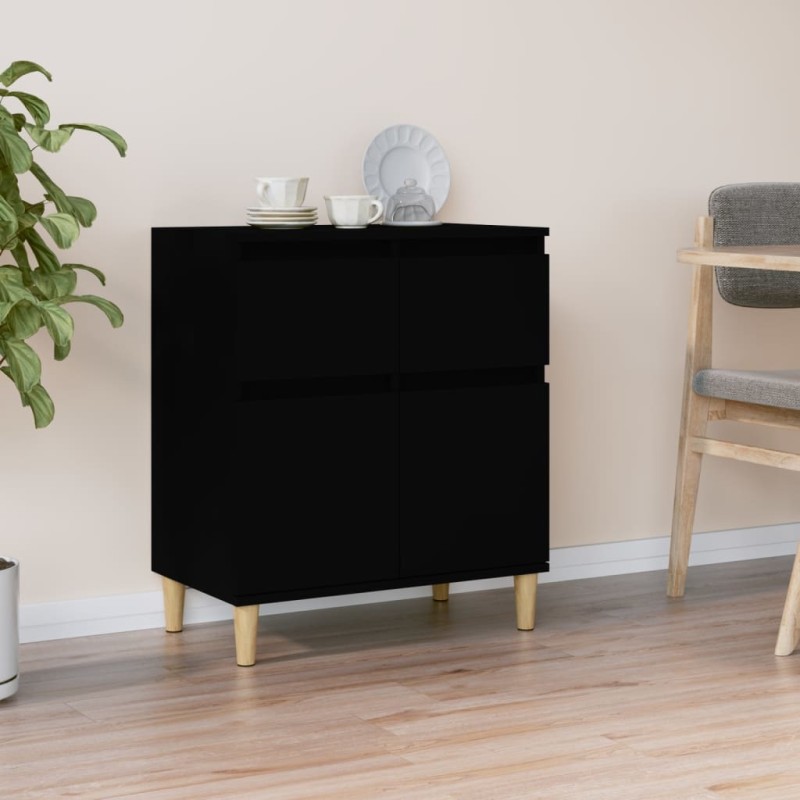 vidaXL Aparador de madera contrachapada negro 60x35x70 cm vidaXL Aparador de madera contrachapada negro 60x35x70 cm