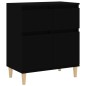 vidaXL Aparador de madera contrachapada negro 60x35x70 cm vidaXL Aparador de madera contrachapada negro 60x35x70 cm