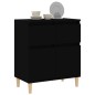vidaXL Aparador de madera contrachapada negro 60x35x70 cm vidaXL Aparador de madera contrachapada negro 60x35x70 cm