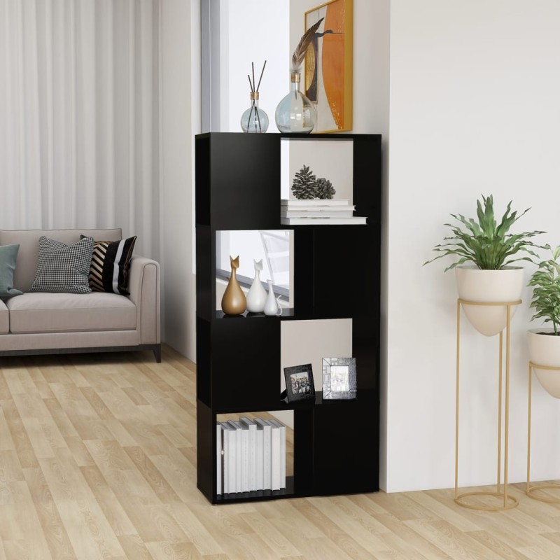 vidaXL Librería separador madera contrachapada negro 60x24x124,5 cm vidaXL Librería separador madera contrachapada negro 60x24x124,5 cm