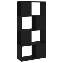 vidaXL Librería separador madera contrachapada negro 60x24x124,5 cm