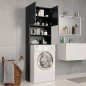 vidaXL Armario de lavadora madera contrachapada negro 64x25,5x190 cm vidaXL Armario de lavadora madera contrachapada negro 64x25,5x190 cm